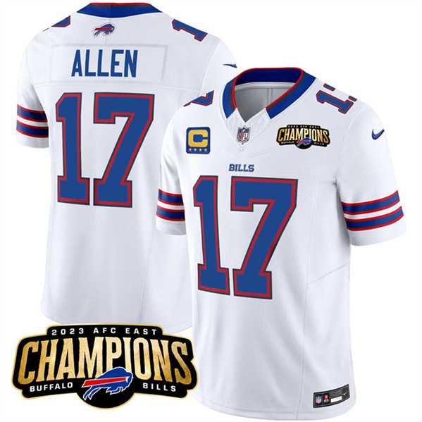 Men & Women & Youth Buffalo Bills #17 Josh Allen White 2023 F.U.S.E. AFC East Champions With 4-star C Ptach Stitched Jersey,We sell and wholesale Men & Women & Youth Buffalo Bills #17 Josh Allen White 2023 F.U.S.E. AFC East Champions With 4-star C Ptach Stitched Jersey on line form chian!